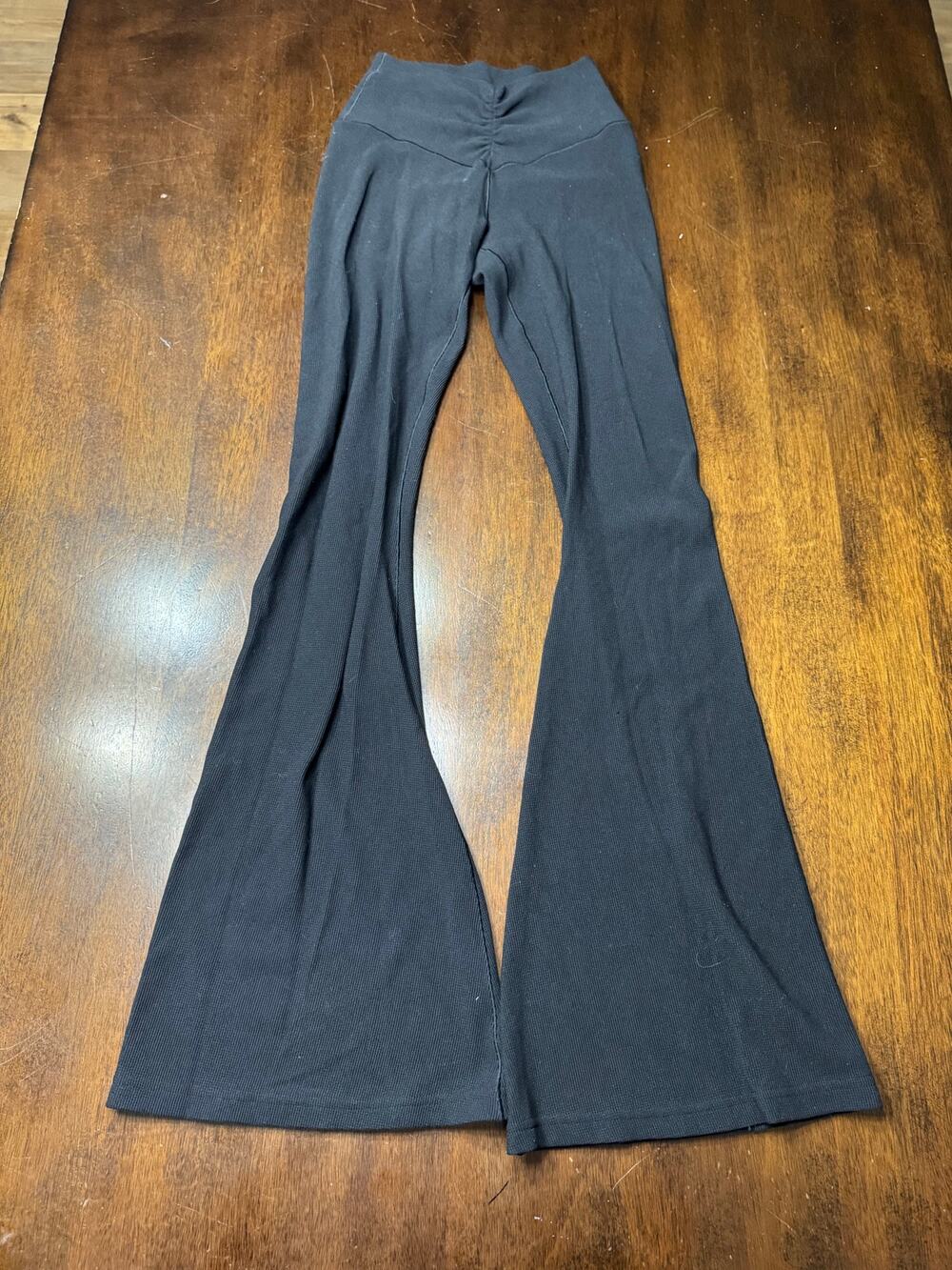 Offline Aerie Black Flared Ribbed Yoga Pants- High Waist